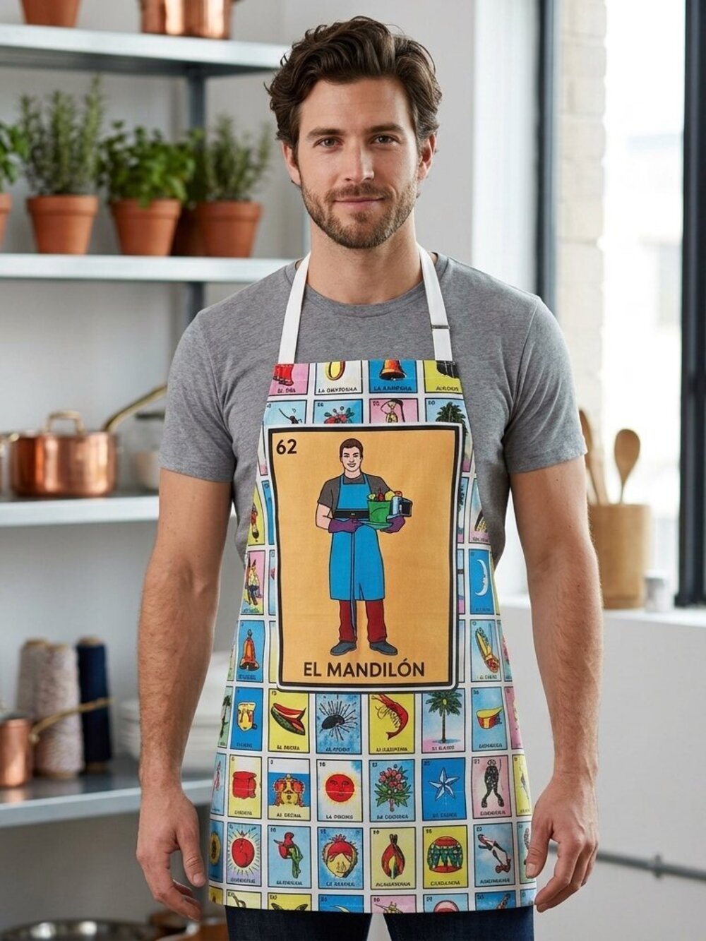 Mexican Loteria El Mandilon Novelty Cooking Apron Adult